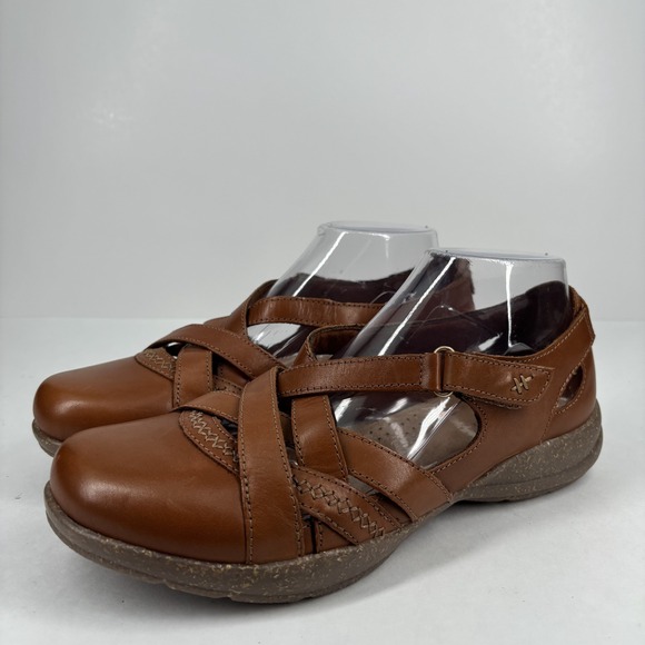 Clarks Roseville Step Women's US 8.5M Tan Leather Mary Jane Comfort Casual Flats - Picture 1 of 16